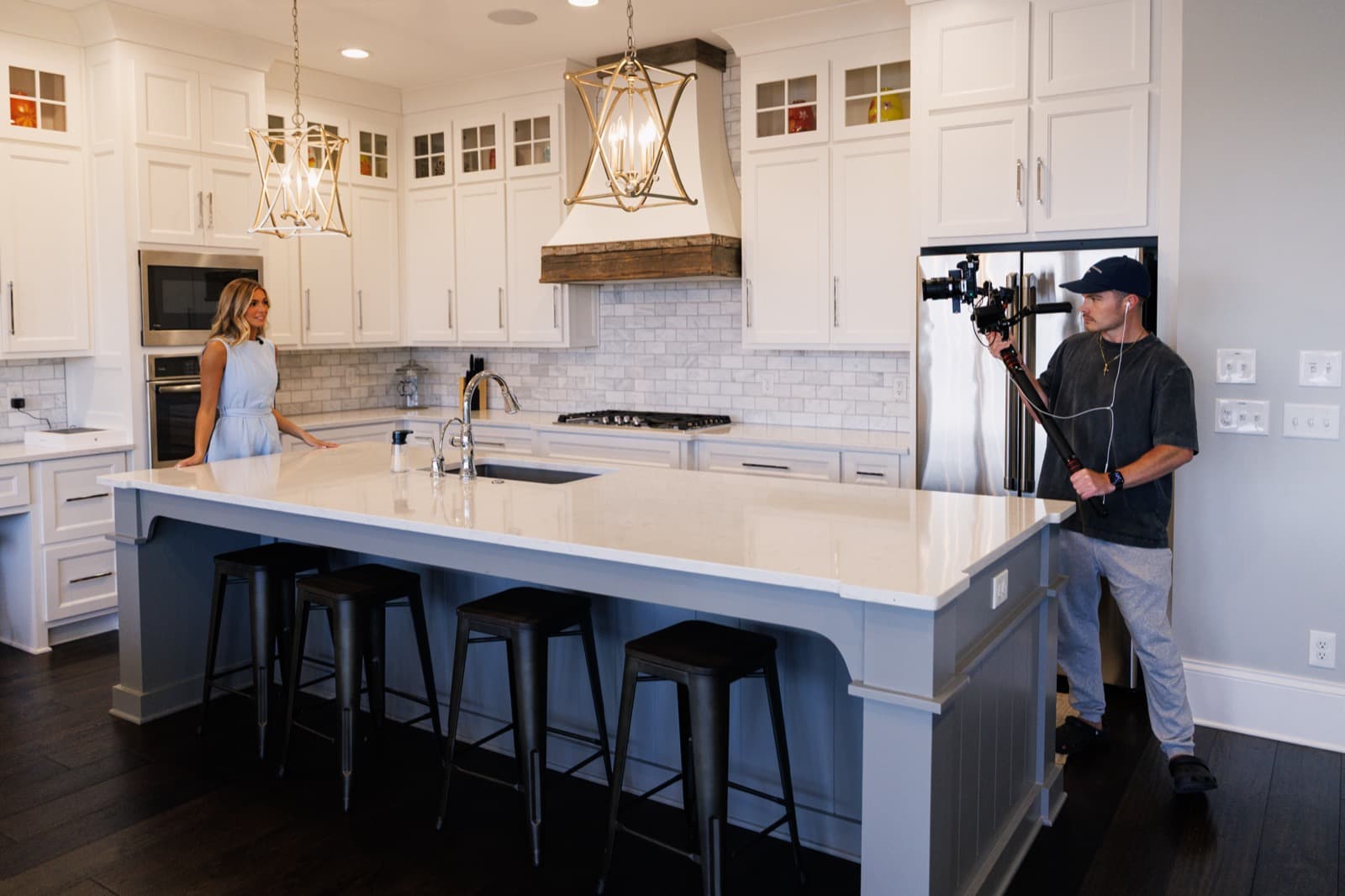 A bright kitchen built for hosting.